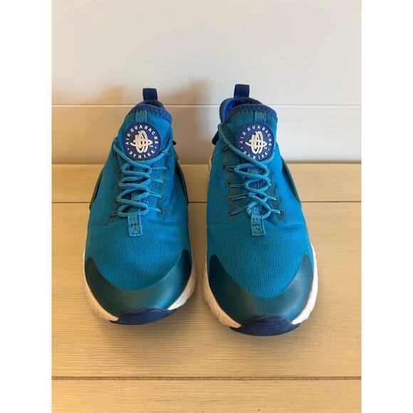 Nike Mens Air Hurarache Run Ultra Sneakers Size 8 Blue Athletic Running Shoes - Picture 2 of 8